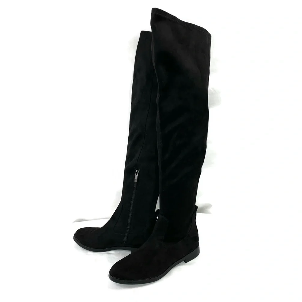Kenneth Cole Reaction Windy-Y Over The Knee Stretch Boot Black Suede NWOT 7M - Picture 2 of 10